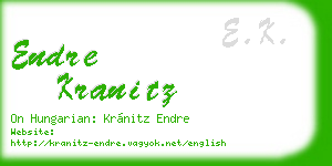 endre kranitz business card